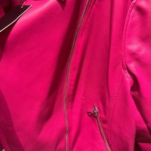 ELOQUII BERRY PINK VEGAN LEATHER MOTO JACKET 18/20